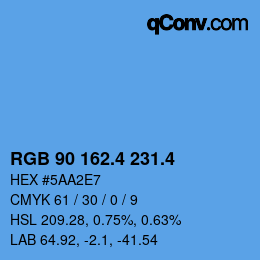 カラーコード: RGB 90 162.4 231.4 | qconv.com