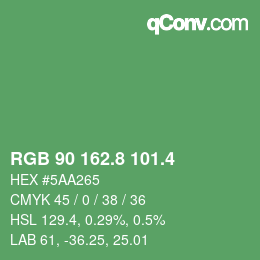 カラーコード: RGB 90 162.8 101.4 | qconv.com