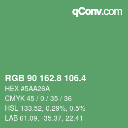 カラーコード: RGB 90 162.8 106.4 | qconv.com
