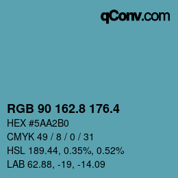 カラーコード: RGB 90 162.8 176.4 | qconv.com