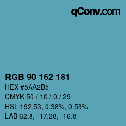カラーコード: RGB 90 162 181 | qconv.com
