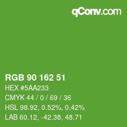 Color code: RGB 90 162 51 | qconv.com