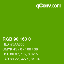 Color code: RGB 90 163 0 | qconv.com