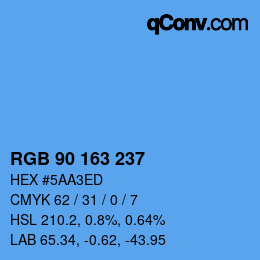 Color code: RGB 90 163 237 | qconv.com