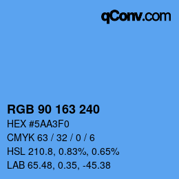 Color code: RGB 90 163 240 | qconv.com