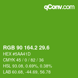 カラーコード: RGB 90 164.2 29.6 | qconv.com