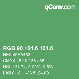 カラーコード: RGB 90 164.6 104.6 | qconv.com