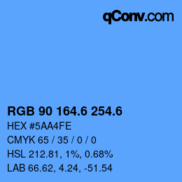 カラーコード: RGB 90 164.6 254.6 | qconv.com