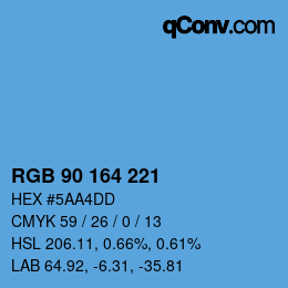 颜色代码: RGB 90 164 221 | qconv.com