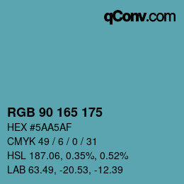 Farbcode: RGB 90 165 175 | qconv.com