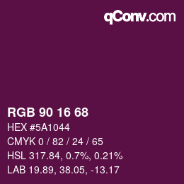 カラーコード: RGB 90 16 68 | qconv.com