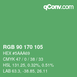 Color code: RGB 90 170 105 | qconv.com