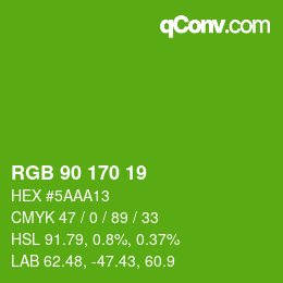 Color code: RGB 90 170 19 | qconv.com