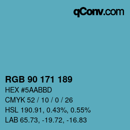 カラーコード: RGB 90 171 189 | qconv.com