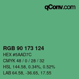 Color code: RGB 90 173 124 | qconv.com