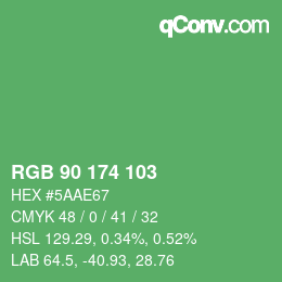 Color code: RGB 90 174 103 | qconv.com