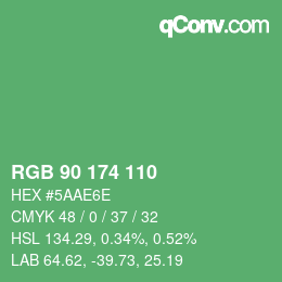 カラーコード: RGB 90 174 110 | qconv.com