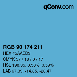 カラーコード: RGB 90 174 211 | qconv.com
