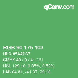 Código de color: RGB 90 175 103 | qconv.com