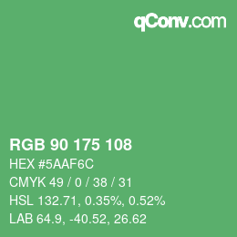 Farbcode: RGB 90 175 108 | qconv.com