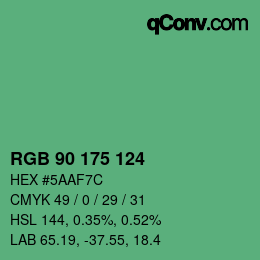 Farbcode: RGB 90 175 124 | qconv.com