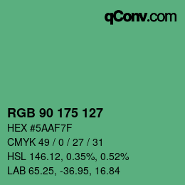 Farbcode: RGB 90 175 127 | qconv.com