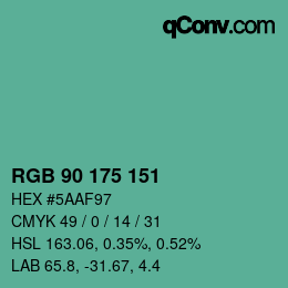 Farbcode: RGB 90 175 151 | qconv.com
