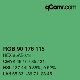 Código de color: RGB 90 176 115 | qconv.com