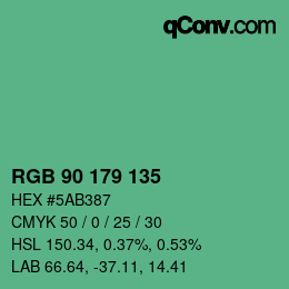 Color code: RGB 90 179 135 | qconv.com