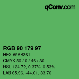 Color code: RGB 90 179 97 | qconv.com