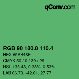 カラーコード: RGB 90 180.8 110.4 | qconv.com