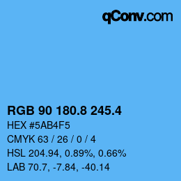 カラーコード: RGB 90 180.8 245.4 | qconv.com