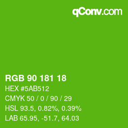 颜色代码: RGB 90 181 18 | qconv.com