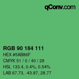 カラーコード: RGB 90 184 111 | qconv.com
