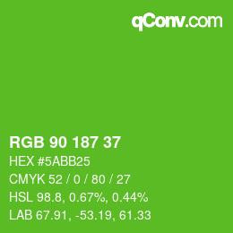 Color code: RGB 90 187 37 | qconv.com