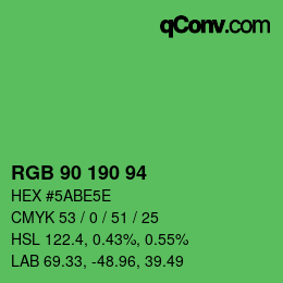 Código de color: RGB 90 190 94 | qconv.com