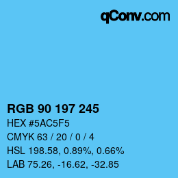 Color code: RGB 90 197 245 | qconv.com