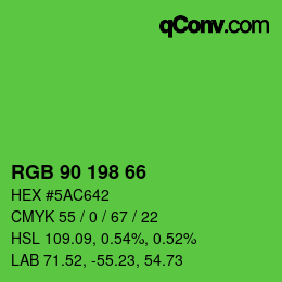 Color code: RGB 90 198 66 | qconv.com