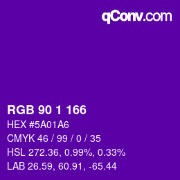 Color code: RGB 90 1 166 | qconv.com