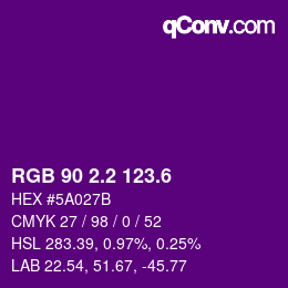 カラーコード: RGB 90 2.2 123.6 | qconv.com