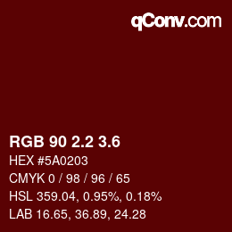 カラーコード: RGB 90 2.2 3.6 | qconv.com