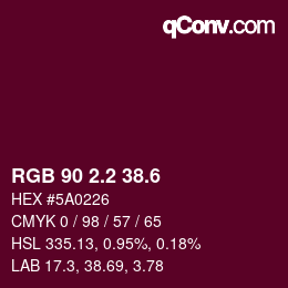 カラーコード: RGB 90 2.2 38.6 | qconv.com