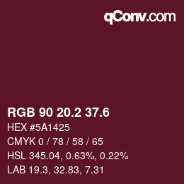 カラーコード: RGB 90 20.2 37.6 | qconv.com