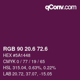 カラーコード: RGB 90 20.6 72.6 | qconv.com