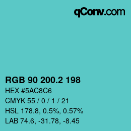 Color code: RGB 90 200.2 198 | qconv.com