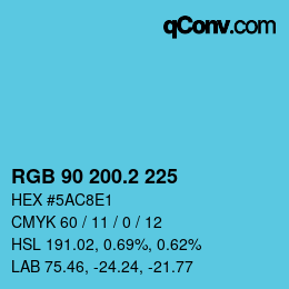 カラーコード: RGB 90 200.2 225 | qconv.com