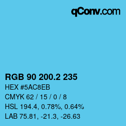 カラーコード: RGB 90 200.2 235 | qconv.com