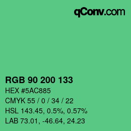 Color code: RGB 90 200 133 | qconv.com