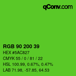 Color code: RGB 90 200 39 | qconv.com