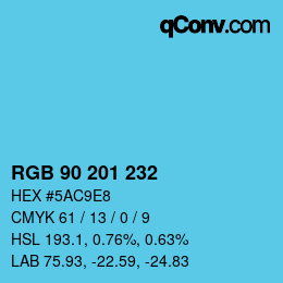 Color code: RGB 90 201 232 | qconv.com